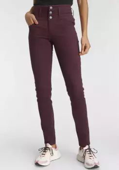 Джинсы узкого кроя Arizona с очень широким поясом и завышенной талией, бордовый