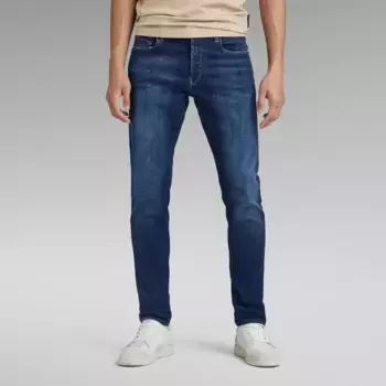 Джинсы узкого кроя G-Star RAW "3301 Slim", с отличной стиркой и эластаном, синий