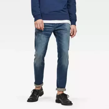 Джинсы узкого кроя G-Star RAW "3301 Slim", с отличной стиркой и эластаном, синий