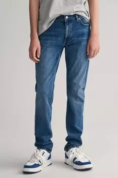 Джинсы узкого кроя Gant, синий