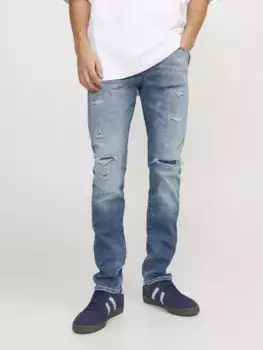 Джинсы узкого кроя Jack & Jones "JJIGLENN JJBLAIR GE 702 SN", синий