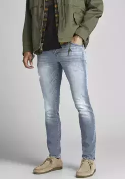 Джинсы узкого кроя Jack & Jones "JJIGLENN JJFOX AGI 304 50SPS NOOS", синий