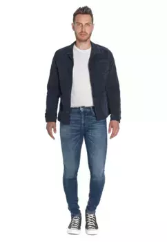 Джинсы узкого кроя Le Temps Des Cerises POWERC с модной потертой, синий