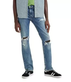Джинсы узкого кроя Levi's 511 с потертостями, синий
