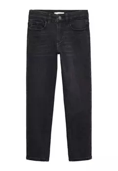 Джинсы узкого кроя Mango Kids, цвет black denim