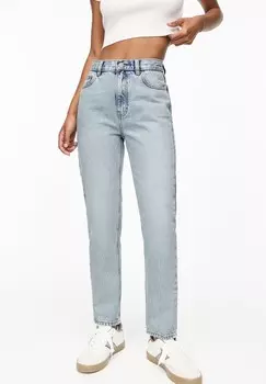 Джинсы узкого кроя MOM PULL&BEAR, темно-синий деним