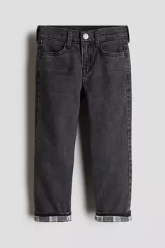 Джинсы узкого кроя на подкладке H&M, серый