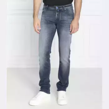 Джинсы узкого кроя никелевого цвета Jacob Cohen, синий