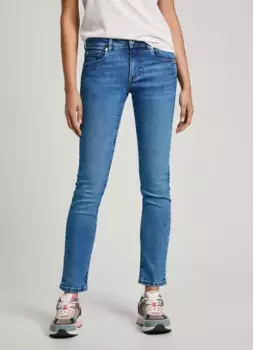 Джинсы узкого кроя Pepe Jeans "SLIM JEANS LW, с заниженной талией", синий
