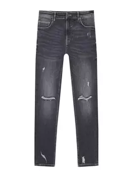 Джинсы узкого кроя Pull&Bear, серый деним