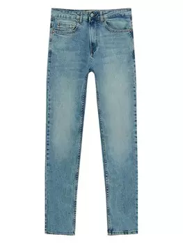 Джинсы узкого кроя Pull&Bear, синий джинсовый