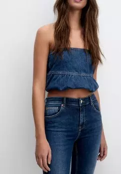 Джинсы узкого кроя PULL&BEAR, темно-синие