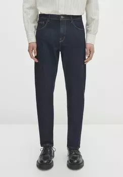 Джинсы узкого кроя Rinse Wash Massimo Dutti, цвет blue black denim