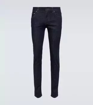 Джинсы узкого кроя с логотипом Dolce&Gabbana, синий