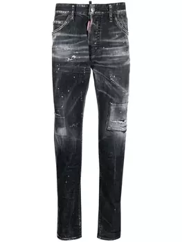 Джинсы узкого кроя с потертостями 1964 года Dsquared2, черный
