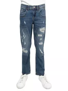 Джинсы узкого кроя с потертостями для мальчика X Ray, синий