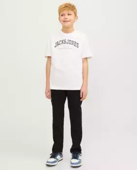 Джинсы узкого кроя с синей джинсовой резинкой Jack & Jones, черный