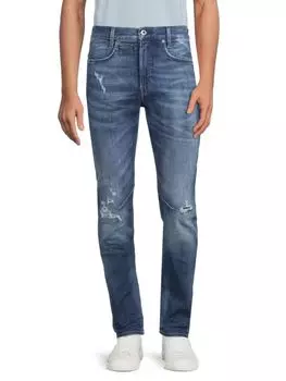 Джинсы узкого кроя с высокой посадкой и потертостями D-Staq G-Star Raw, цвет Faded Wash