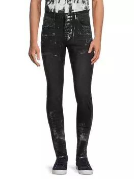 Джинсы узкого кроя с высокой посадкой Purple Brand, черный