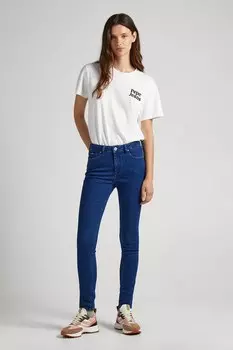 Джинсы узкого кроя с высокой талией Regent Pepe Jeans London, синий