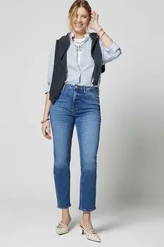 Джинсы узкого кроя с высокой талией River Island, синий