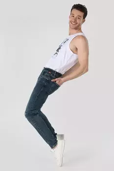 Джинсы узкого кроя со средней посадкой Colin'S, синий