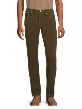 Джинсы узкого кроя со средней посадкой L'Homme Frame, цвет Military Green