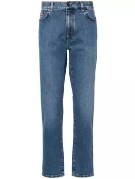 Джинсы узкого кроя со средней посадкой Zegna, синие