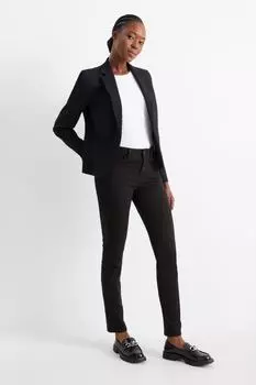 Джинсы узкого кроя со средней талией, моделирующий эффект лайкры C&A, черный