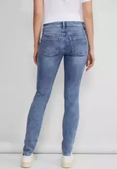 Джинсы узкого кроя STREET ONE из хлопка с стрейчем, цвет Light Blue Random Wash