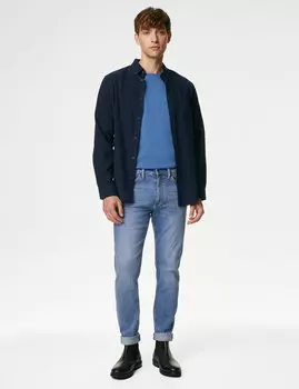 Джинсы узкого кроя стрейч Marks & Spencer, лазурно-синий