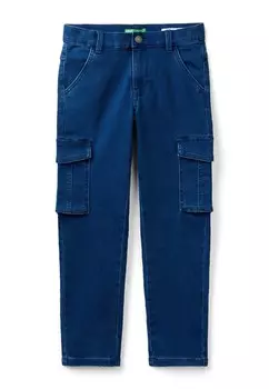 Джинсы узкого кроя STRETCH WITH SIDE POCKETS AND LOGO United Colors of Benetton, синий
