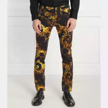 Джинсы узкого кроя Versace, черный