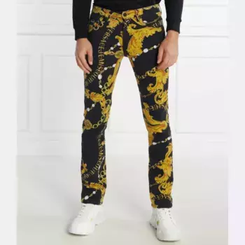 Джинсы узкого кроя Versace, черный