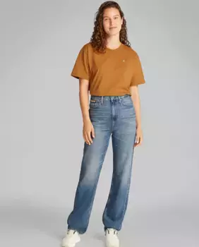 Джинсы Vaquero для женщин, прямые, с высокой посадкой Calvin Klein Jeans, синий