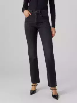 Джинсы Vero Moda с завышенной талией "VMHAILEY HR STRAIGHT DNM JNS LI131 NOOS", черный