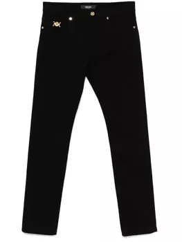 Джинсы Versace с бляшкой Medusa, черный