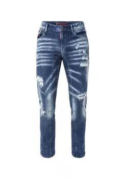 Джинсы в модном потертом виде CIPO & BAXX, синий