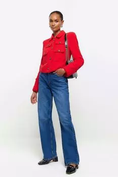 Джинсы в стиле 90-х прямого кроя и завышенной талией River Island, синий