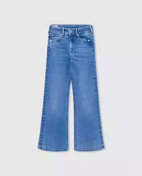 Джинсы в стиле клеш для девочек Pepe Jeans, синий