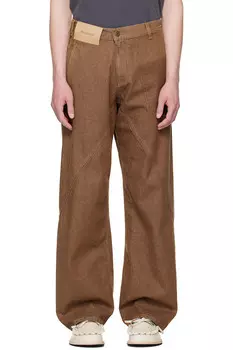 Джинсы в стиле workwear с эффектом скручивания Jw Anderson, цвет rust