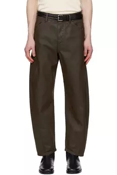 Джинсы в стиле workwear с эффектом скручивания Lemaire, коричневый