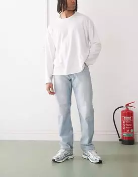 Джинсы Weekday Space свободного кроя прямого кроя светло-голубого цвета