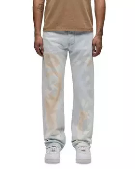 Джинсы Wes Classic Straight Fit в отбеленном цвете Bleached Cloud Hudson, синий