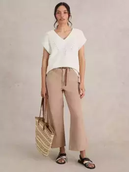 Джинсы White Stuff Tia Wide Leg Crop, цвет natural