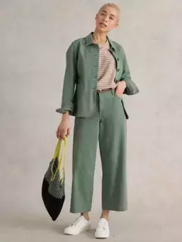 Джинсы White Stuff Tia Wide Leg Cropped, цвет mid/green