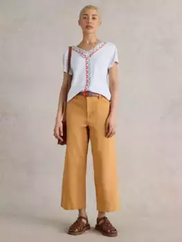 Джинсы White Stuff Tia Wide Leg Cropped, цвет mid/yellow