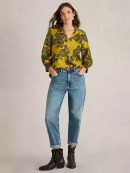 Джинсы White Stuff Tilly Organic Cotton Blend Relaxed Fit, цвет mid/blue