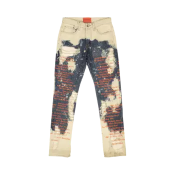 Джинсы Who Decides War Bleached Scripture 'Sky/Crimson', разноцветный