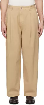 Джинсы Wide Tuck с эффектом загара и покраской в бежевый цвет LE17SEPTEMBRE